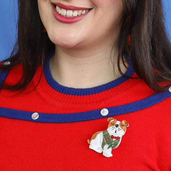 Erstwilder - Barney the British Bulldog Brooch - 20th Century Artifacts