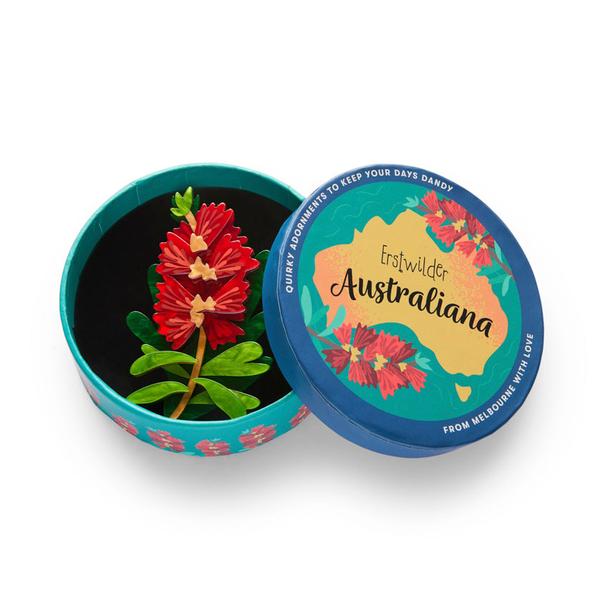 Erstwilder - Crimson Bottlebrush Brooch (2025) - 20th Century Artifacts