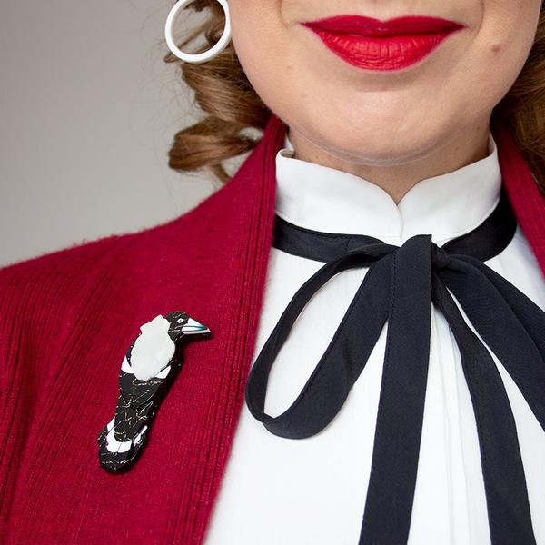 Erstwilder - Marjorie Magpie Brooch (2021) - 20th Century Artifacts
