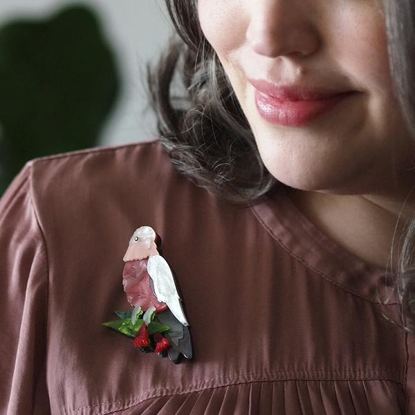 Erstwilder - No Christmas Fool Galah Brooch (2021) - 20th Century Artifacts