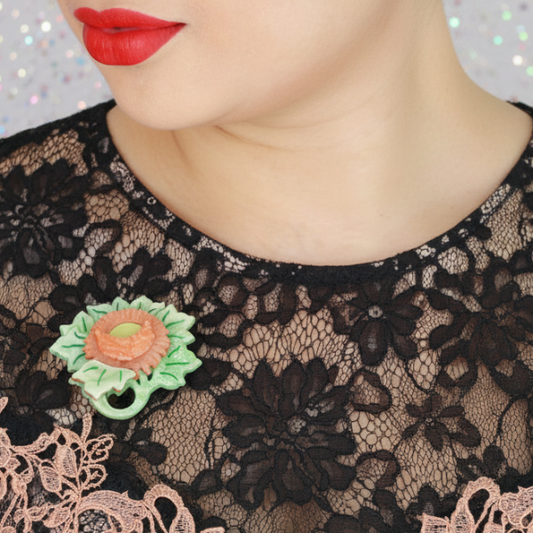 Erstwilder - November Reign Chrysanthemum Brooch (2021) - 20th Century Artifacts