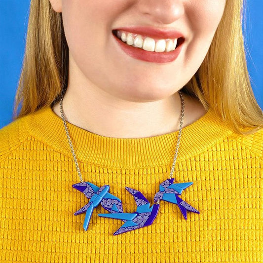 Erstwilder - Origami - Sky Dancers Swallows Necklace - 20th Century Artifacts