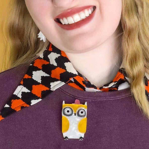 Erstwilder - Owl-O-Ween Brooch (Terry Runyan 2) (2023) - 20th Century Artifacts