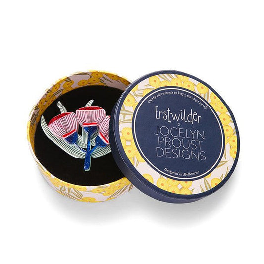 Erstwilder - Ruby Red-Flowering Gum Brooch (Jocelyn Proust) (2023) - 20th Century Artifacts