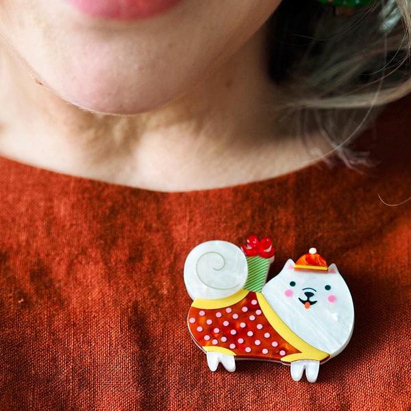 Erstwilder - Santa Paws Brooch - 20th Century Artifacts