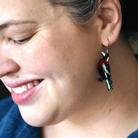Erstwilder - Seasonal Songbird Magpie Earrings (2021) - 20th Century Artifacts