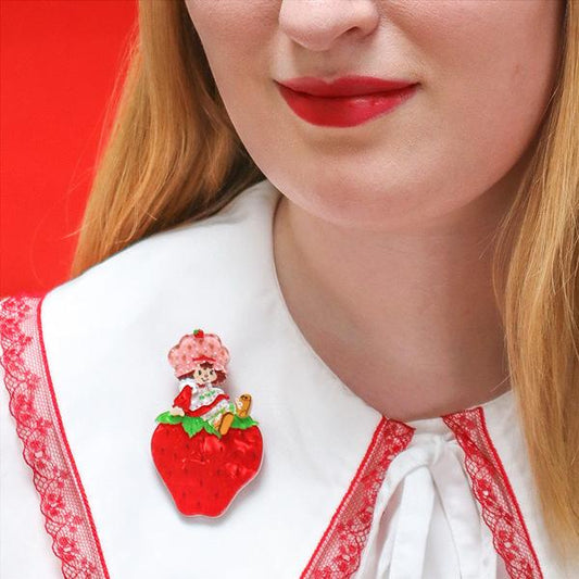 Erstwilder - Sitting on a Strawberry Brooch - 20th Century Artifacts