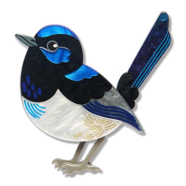 Erstwilder - Superb Fairy Wren Brooch - 20th Century Artifacts