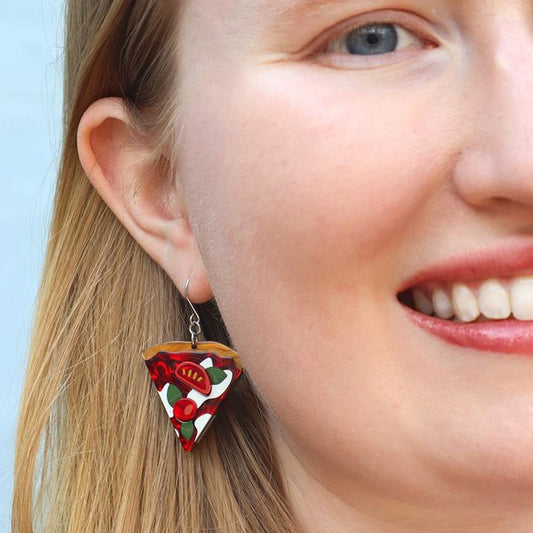 Erstwilder - That's Amore Pizza Drop Earrings - 20th Century Artifacts