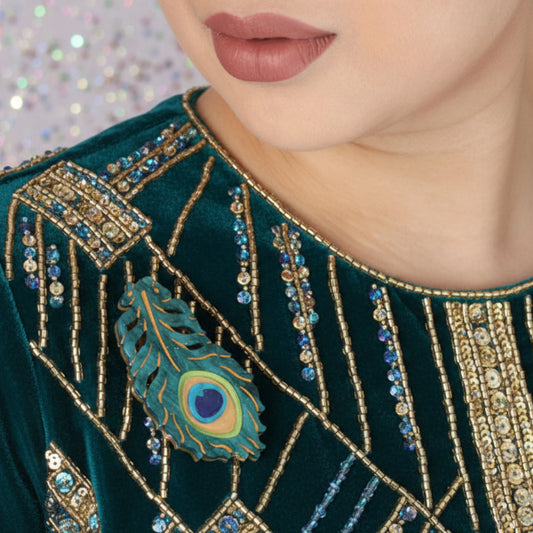 Erstwilder - The Royal Eye Peacock Feather Brooch (2021) - 20th Century Artifacts