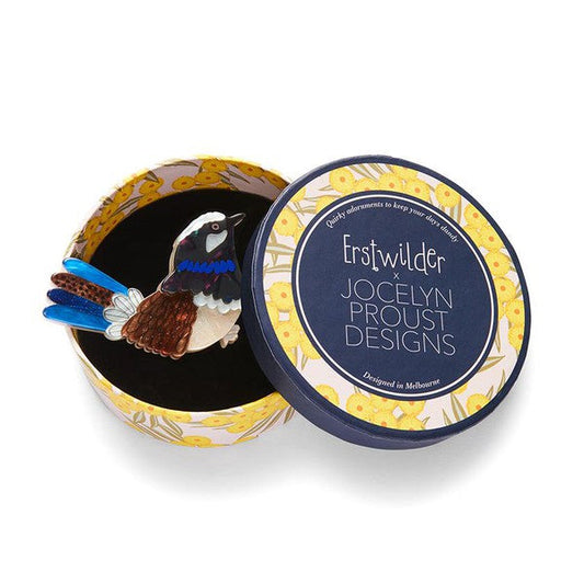 Erstwilder - Thunderbolt of Cobalt Bluebird Brooch (Jocelyn Proust) (2023) - 20th Century Artifacts