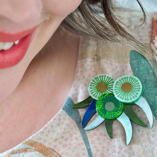 Erstwilder - Verdant Green Gum Brooch (Jocelyn Proust) (2023) - 20th Century Artifacts
