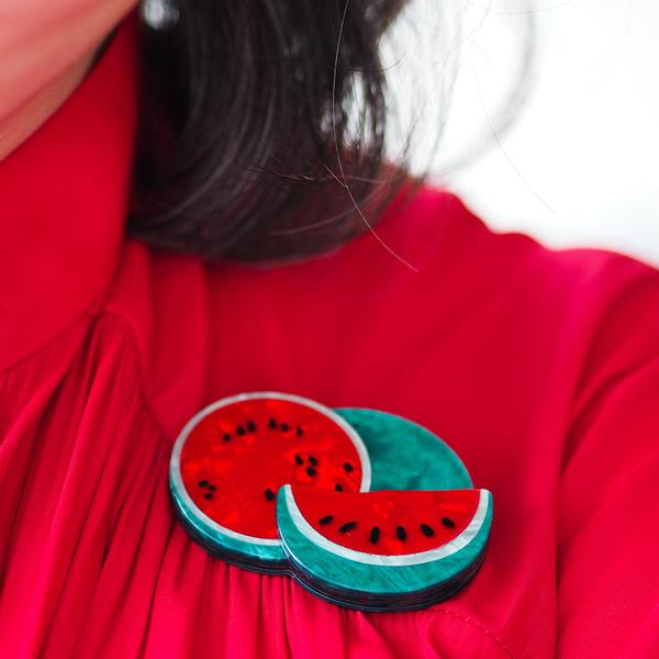 Erstwilder - Viva la Vida Watermelons Brooch - 20th Century Artifacts