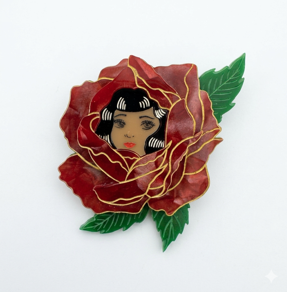 Kirbee Lawler - Rosalie Rose Brooch Dark (2017) - 20th Century Artifacts