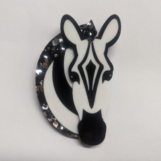 Deer Arrow - Zada the Zebra Brooch - 20th Century Artifacts