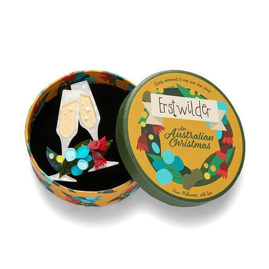 Erstwilder - A Champagne Christmas Brooch (2021) - 20th Century Artifacts
