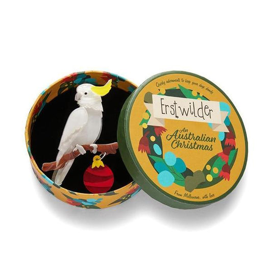 Erstwilder - A Chatty Christmas Cockatoo Brooch (2021) - 20th Century Artifacts