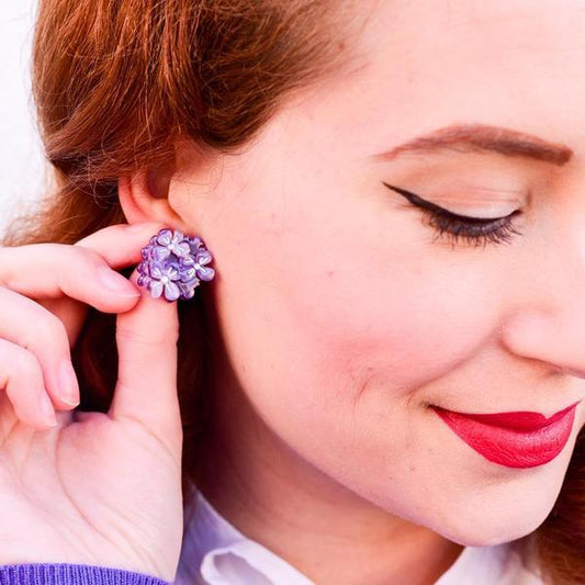 Erstwilder - Heartfelt Hydrangea Earrings (2020) purple - 20th Century Artifacts