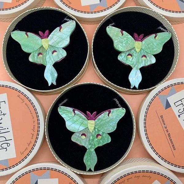 Erstwilder - Over the Moon Luna Moth Necklace (2020) - 20th Century Artifacts