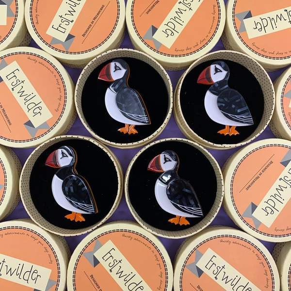 Erstwilder - Piccolo Puffin Brooch (2021) - 20th Century Artifacts