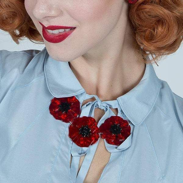 Erstwilder - Poppy Field Necklace (2017) red - 20th Century Artifacts