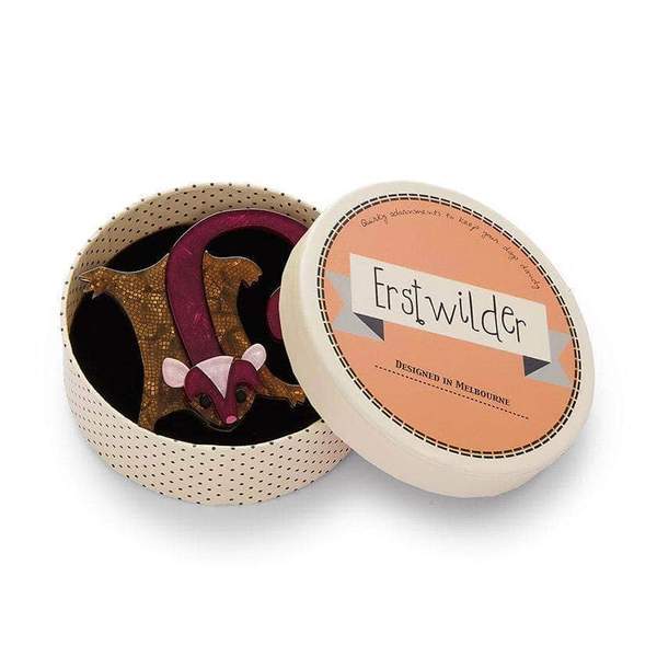 Erstwilder - Saba Sweet Sugar Glider Brooch (2018) maroon - 20th Century Artifacts