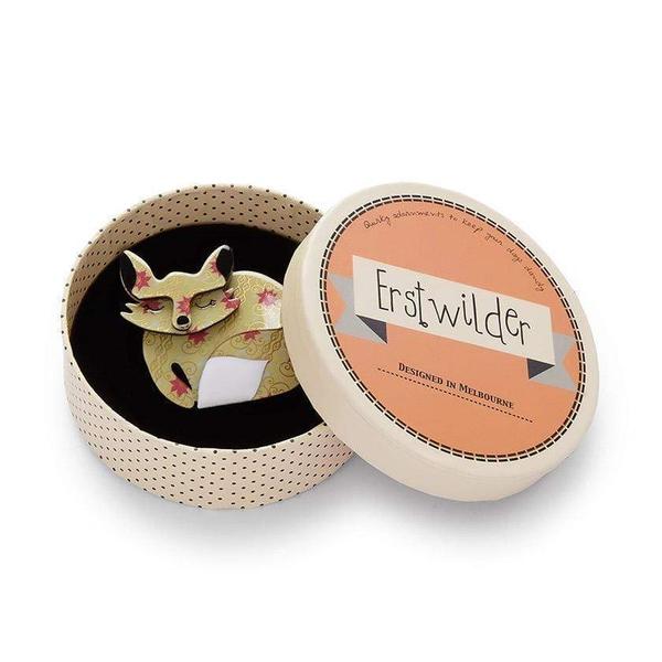 Erstwilder - Sacha Sleeping Fox Brooch - 20th Century Artifacts