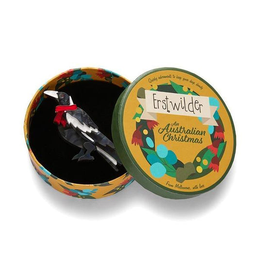 Erstwilder - Seasonal Songbird Magpie Brooch (2021) - 20th Century Artifacts