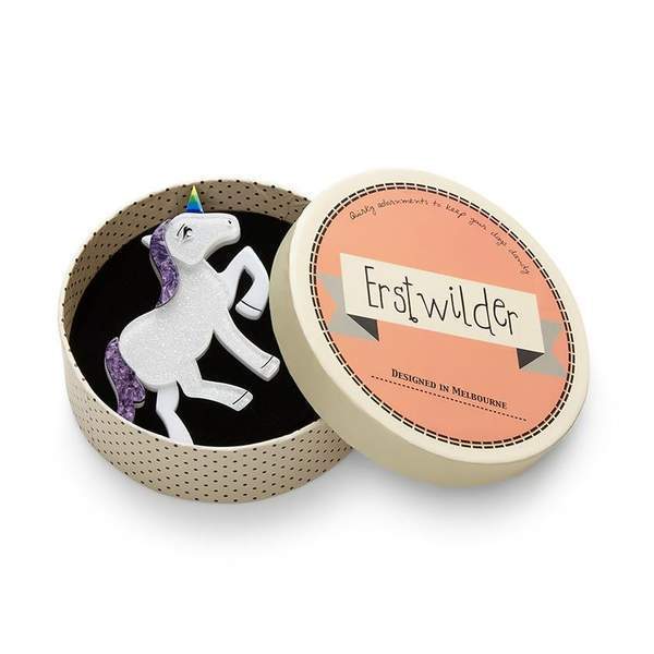 Erstwilder - Ula the Unicorn Brooch (2018) purple - 20th Century Artifacts