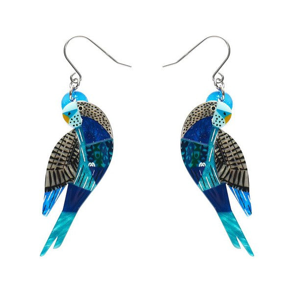 Erstwilder - A Budgie Named Chirp Drop Earrings (Clare Youngs) - 20th Century Artifacts