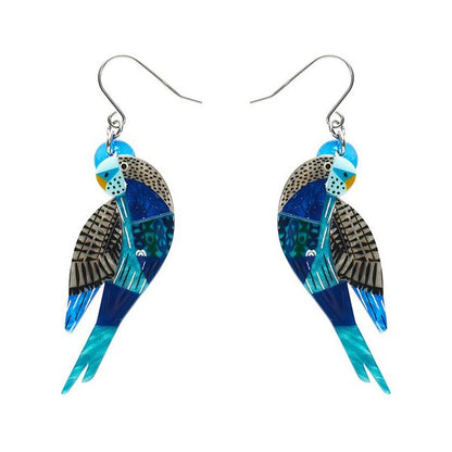 Erstwilder - A Budgie Named Chirp Drop Earrings (Clare Youngs) - 20th Century Artifacts