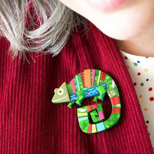 Load image into Gallery viewer, Erstwilder - A Chameleon Named Pop Brooch (Clare Youngs) - 20th Century Artifacts
