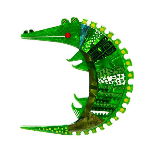Erstwilder - A Crocodile Named Growl Brooch (Clare Youngs) - 20th Century Artifacts