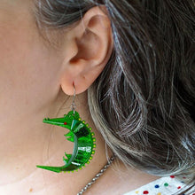 Load image into Gallery viewer, Erstwilder - A Crocodile Named Growl Drop Earrings (Clare Youngs) - 20th Century Artifacts