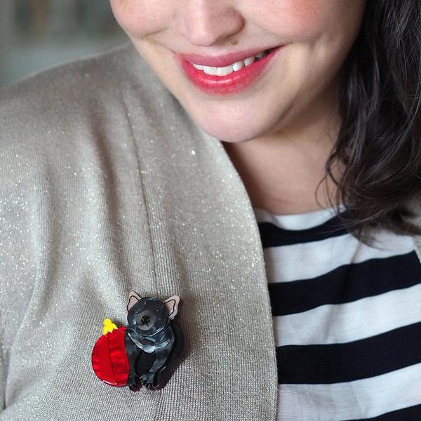 Erstwilder - A Devilish Christmas Tasmanian Devil Brooch (2021) (imperfect) - 20th Century Artifacts