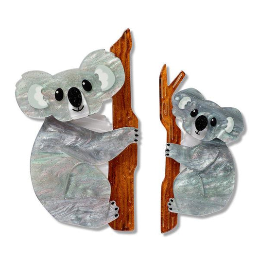 Erstwilder - Among the Eucalyptus Brooch Pair - 20th Century Artifacts