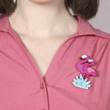 Load image into Gallery viewer, Erstwilder - Attempted Flamboyance Flamingo Brooch (2016) (imperfect) - 20th Century Artifacts
