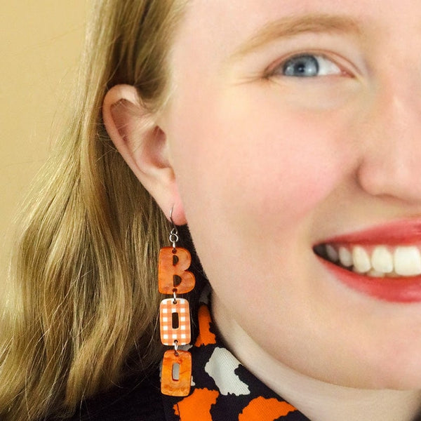 Erstwilder - BOO Gingham Drop Earrings - 20th Century Artifacts