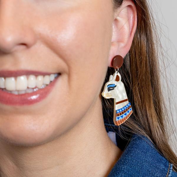 Erstwilder - Bastet the Protector Drop Earrings - 20th Century Artifacts