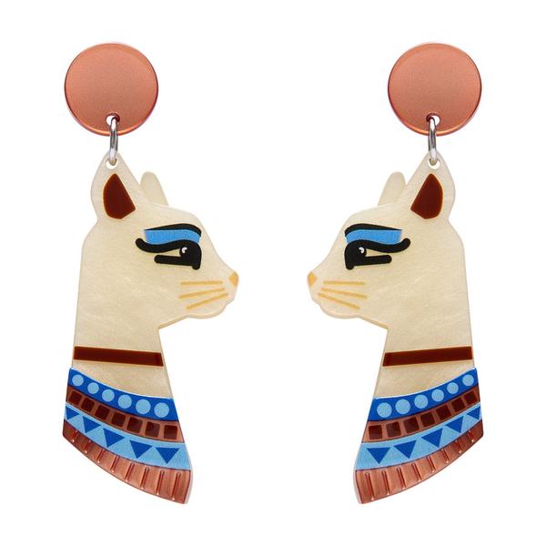 Erstwilder - Bastet the Protector Drop Earrings - 20th Century Artifacts
