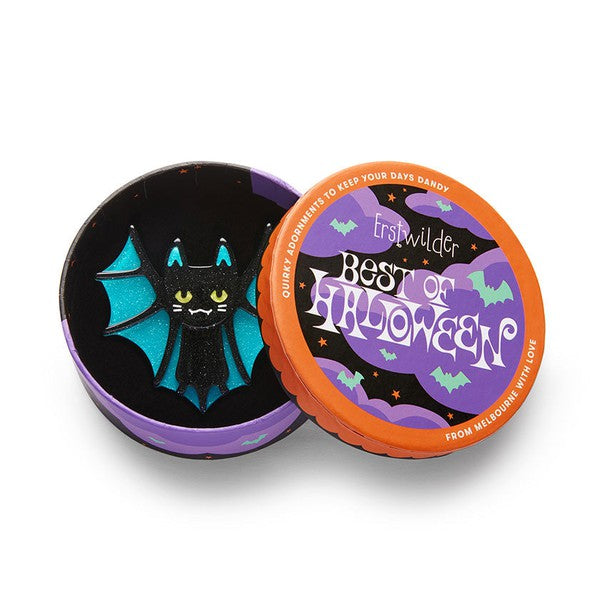 Erstwilder - Bat Cat Brooch (2024) blue - 20th Century Artifacts