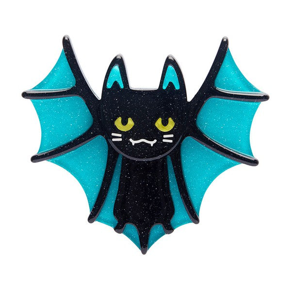 Erstwilder - Bat Cat Brooch (2024) blue - 20th Century Artifacts