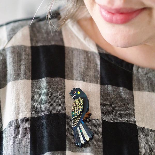 Erstwilder - Bella the Black Cockatoo Brooch (Jocelyn Proust) (2022) - 20th Century Artifacts
