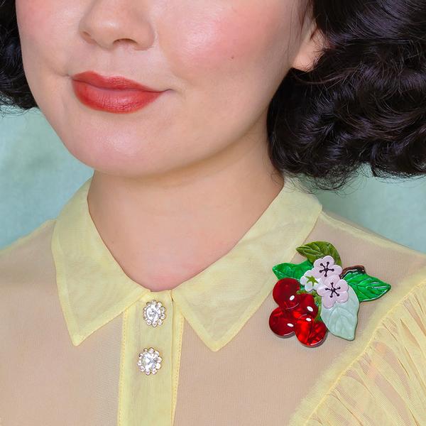 Erstwilder - Blossoming Cherries Brooch (2023) - 20th Century Artifacts