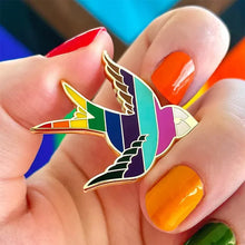 Load image into Gallery viewer, Erstwilder - Bluebird of Happiness For All Enamel Pin - 20th Century Artifacts