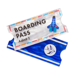 *** Erstwilder - Boarding Pass Brooch FREE GIFT WITH PURCHASE - 20th Century Artifacts