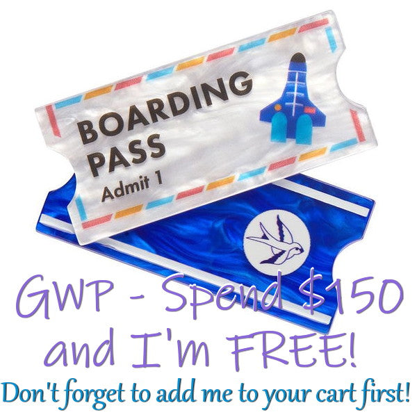 Erstwilder - *** Boarding Pass Brooch FREE GIFT WITH PURCHASE - 20th Century Artifacts