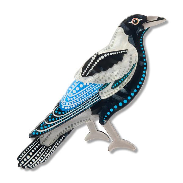 Erstwilder - Brooke Sutton - Kulpurru Magpie Brooch - 20th Century Artifacts