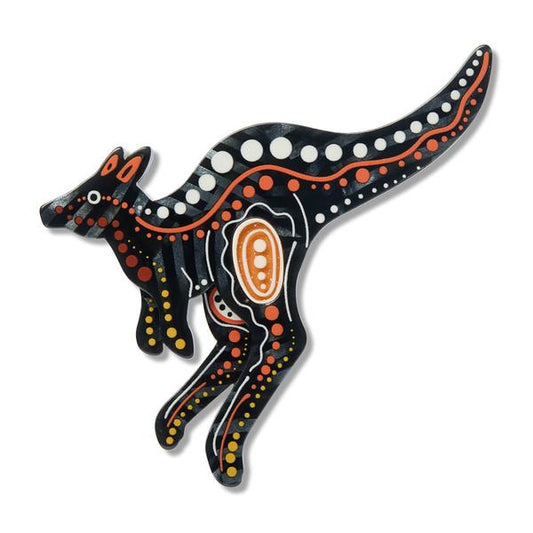 Erstwilder - Brooke Sutton - Matjumpa Ritjinguthinha Kangaroo Brooch - 20th Century Artifacts