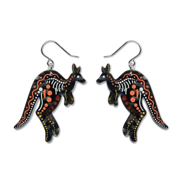 Erstwilder - Brooke Sutton - Matjumpa Ritjinguthinha Kangaroo Drop Earrings - 20th Century Artifacts